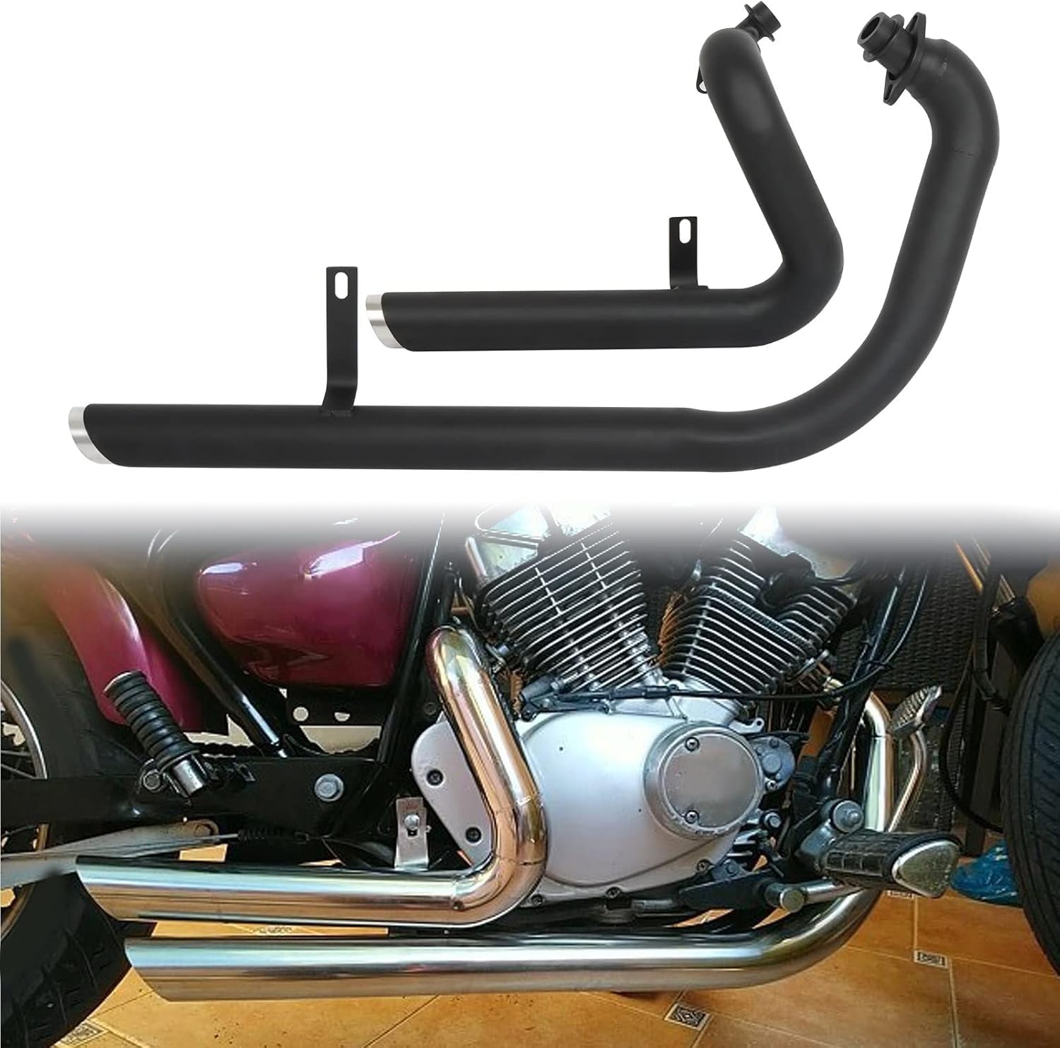 ヤマハ　ビラーゴ250フルエキマフラー サイレンサー付き 部品屋K&W ベントマフラー ビラーゴ250 YAMAHA ヤマハ フル